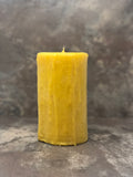 Beeswax Pillar Candle - Honeycomb with Drip Effect Overlay